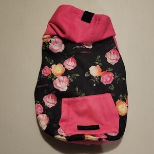 Canada Pooch Floral Dog Hoodie with Pink Accents